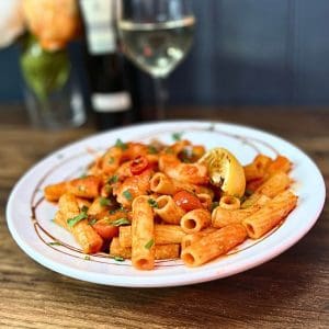 RIGATONI-DI-GAMBERONI Italian Restaurant York